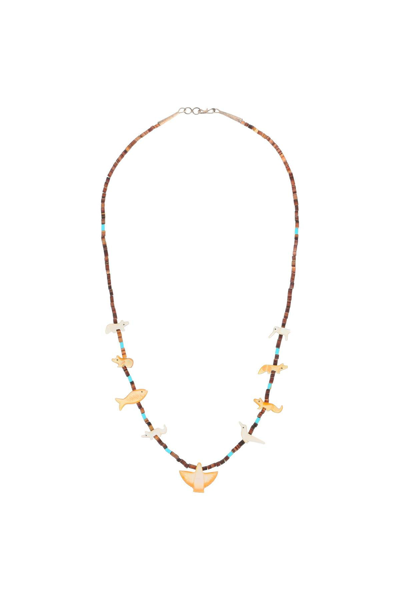 Shop Jessie Western Turquoise And Shell Power Animal Necklace In Mixed Colours