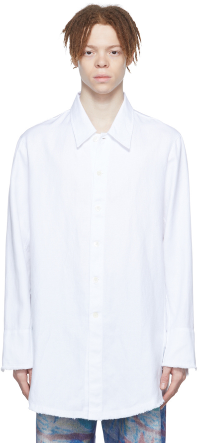 Big Welding Oversize Cotton & Hemp Button-up Shirt In White Hemp Oxford