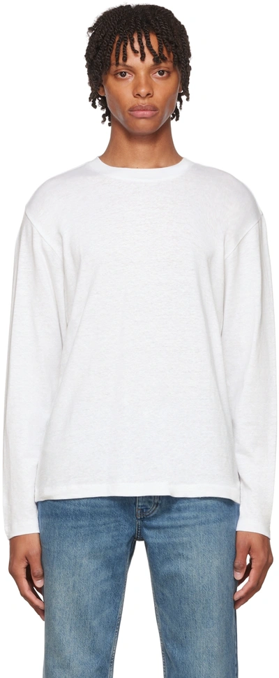 Shop Theory Off-white Ryder Long Sleeve T-shirt In Ivory