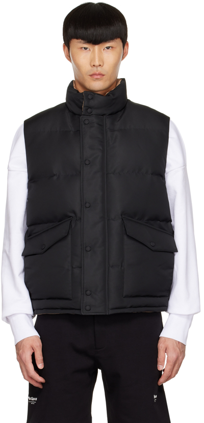 Shop Alexander Mcqueen Black Polyester Vest In 0901 Black/black
