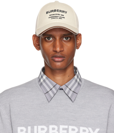 Shop Burberry Beige Horseferry Cap In Natural