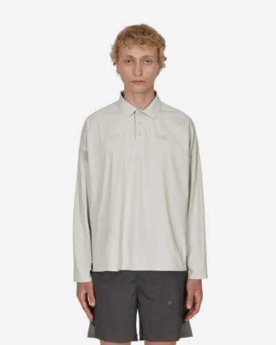 Shop Slam Jam Fila Redefined Longsleeve Polo Shirt In Grey
