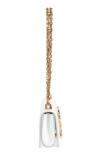 Dolce & Gabbana Dolce&gabbana Girls Logo Leather Phone Crossbody Bag In Optical White