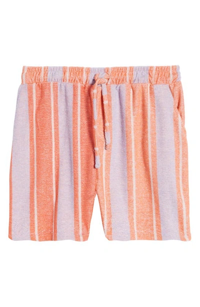 Shop Native Youth Stripe French Terry Shorts In Orange