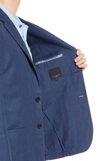 Shop Ted Baker Onich Solid Stretch Linen & Cotton Sport Coat In Navy