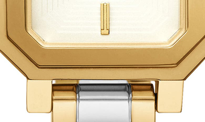 Shop Tory Burch Robinson Wrap Bracelet Watch, 22mm In Gold/ White/ Silver