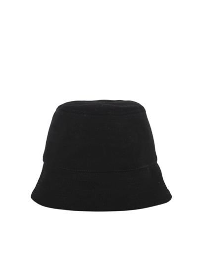 Shop Stella Mccartney Cotton Bucket Hat With Contrasting Print In Black