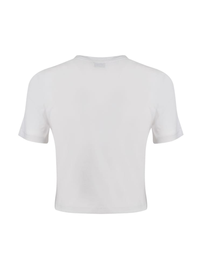 Shop Saint Laurent Monogram Cotton T-shirt In White