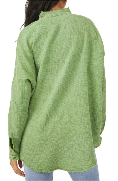 Free People Summer Daydream Tunic Shirt In Cool Moss