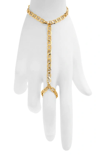 Shop Vidakush Mini Corazon Hand Chain In Gold
