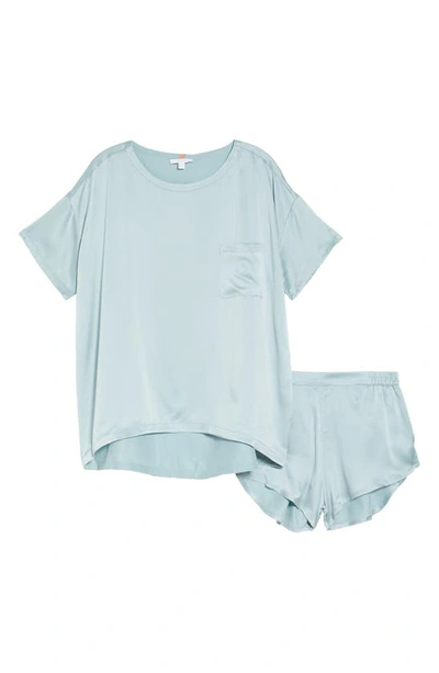 Shop Lunya Washable Silk Short Pajamas In Cumulus Blue