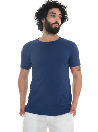 Shop Gallo Short-sleeved Round-necked T-shirt In Cornflower Blue