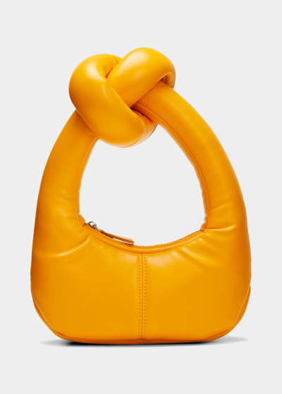 Shop A.w.a.k.e. Mia Small Knot Padded Top-handle Bag In Orange
