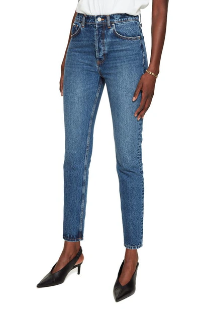 Shop Anine Bing Sonya High Waist Slim Jeans In Blue