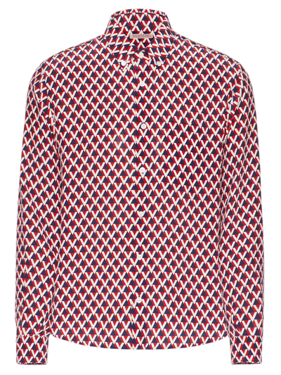 Shop Valentino Camicia Veehive In Red