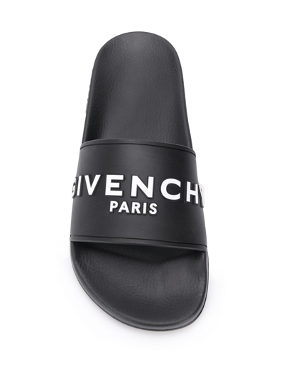 Shop Givenchy Slides Logo In Black