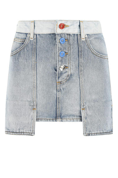 Shop Off-white Two-tone Denim Mini Skirt Nd Off White Donna 40