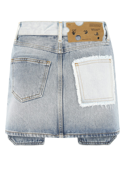 Shop Off-white Two-tone Denim Mini Skirt Nd Off White Donna 40