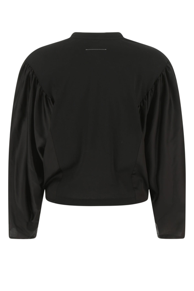 Shop Mm6 Maison Margiela Black Cotton And Viscose Sweatshirt  Nd  Donna Xs