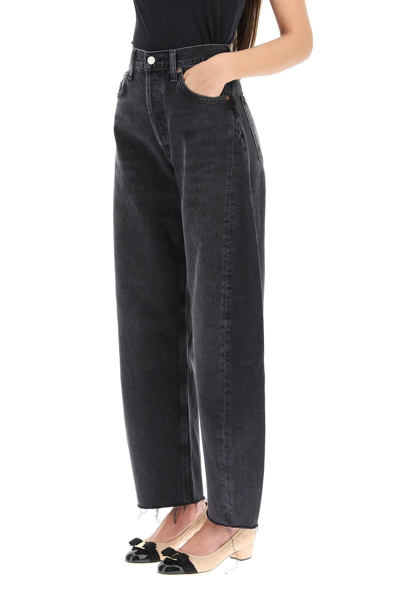 Shop Agolde Luna Pieced Jeans In Black