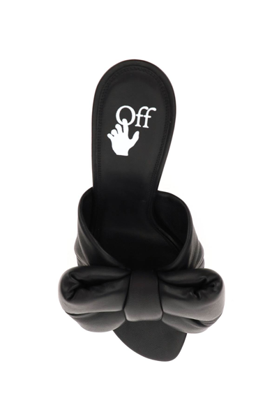 Shop Off-white Leather Allen Bow Mules In Black