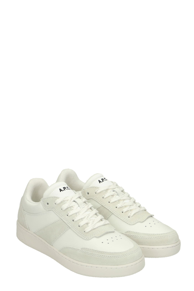 Shop Apc Plain Sneakers In White Leather
