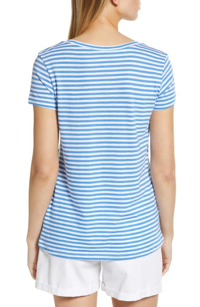 Shop Caslon Rounded V-neck T-shirt In Blue Palace- White Stripe