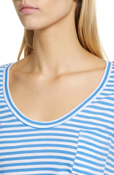 Shop Caslon Rounded V-neck T-shirt In Blue Palace- White Stripe