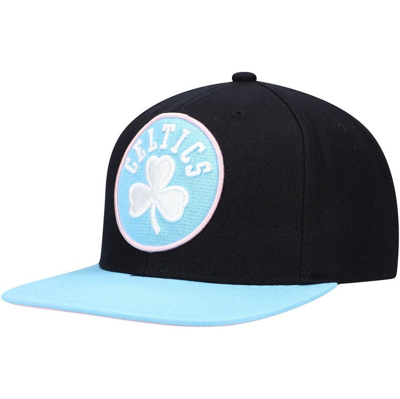 Shop Mitchell & Ness Black/light Blue Boston Celtics Pastel Snapback Hat