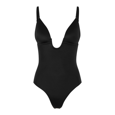 Shop Spanx Suit Your Fancy Plunge Bodysuit In Black