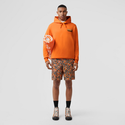 Burberry logo appliqué cotton hoodie sale