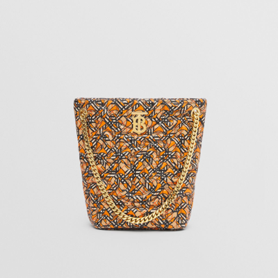 Shop Burberry Monogram Quilted Leather Small Lola Bucket Bag In Multicolour