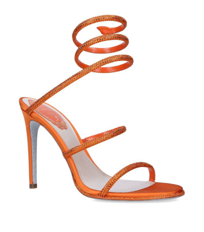 Shop René Caovilla Embellished Cleo Sandals 105 In Orange