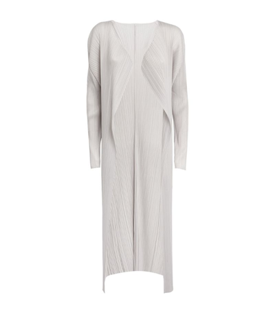 Shop Issey Miyake Basics Longline Cardigan In Grey