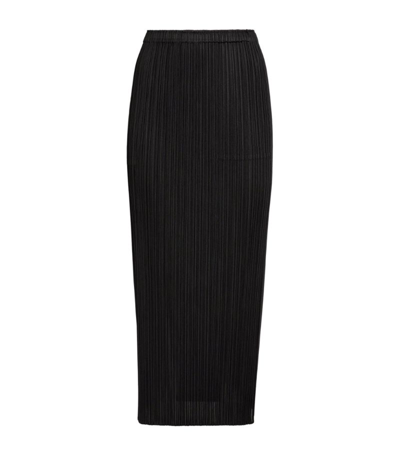 Shop Issey Miyake Basics Midi Skirt In Black