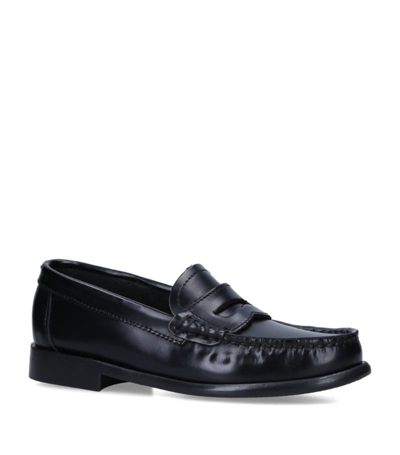 Shop Papouelli Leather London Loafers In Black