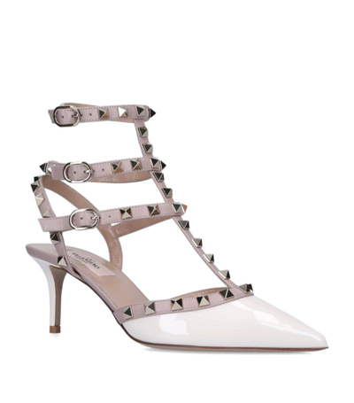 Shop Valentino Patent Rockstud Heels 65 In White