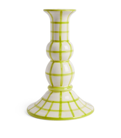 Shop Vaisselle Lumiere Candle Holder (21cm) In Green