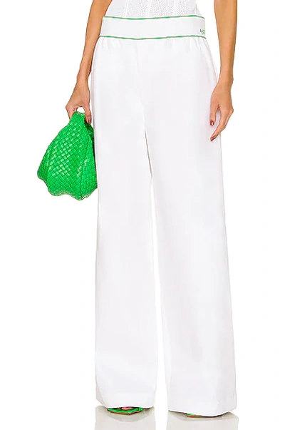 Shop Bottega Veneta Elastic Cotton Twill Trouser In White