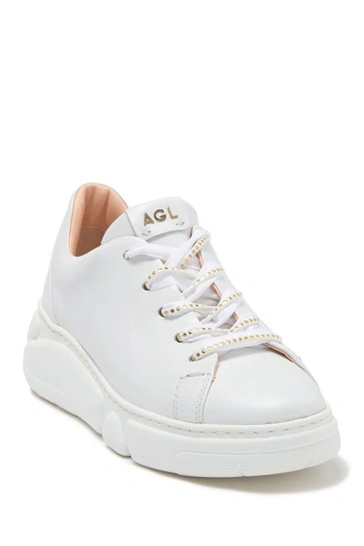 Shop Agl Attilio Giusti Leombruni Shiela Leather Chunky Sneaker In Off White