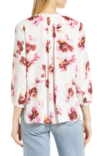 Shop Nydj High/low Crepe Blouse In Bonnieux