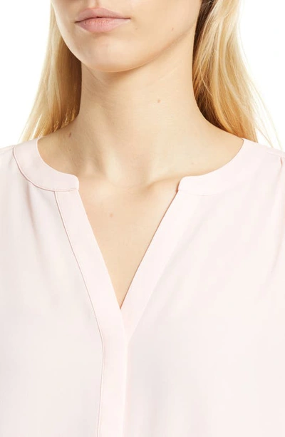 Shop Nydj High/low Crepe Blouse In Carnation