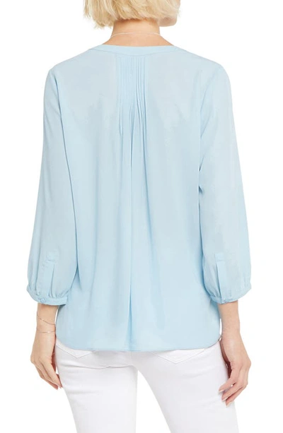 Shop Nydj High/low Crepe Blouse In Clear Sky