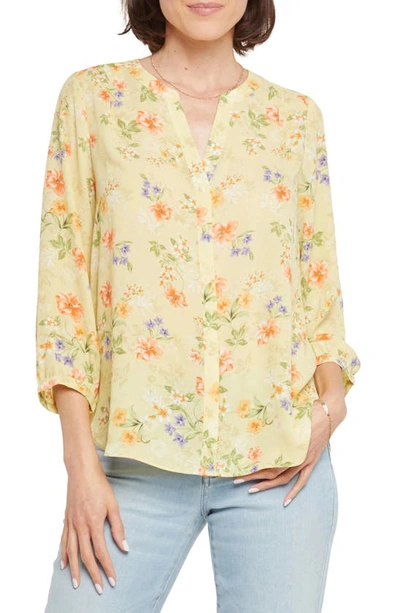 Shop Nydj High/low Crepe Blouse In Marceau