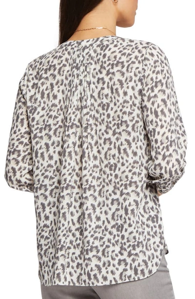 Shop Nydj High/low Crepe Blouse In Stone Cat
