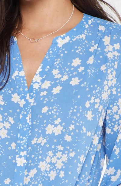 Shop Nydj High/low Crepe Blouse In Avignon Petals