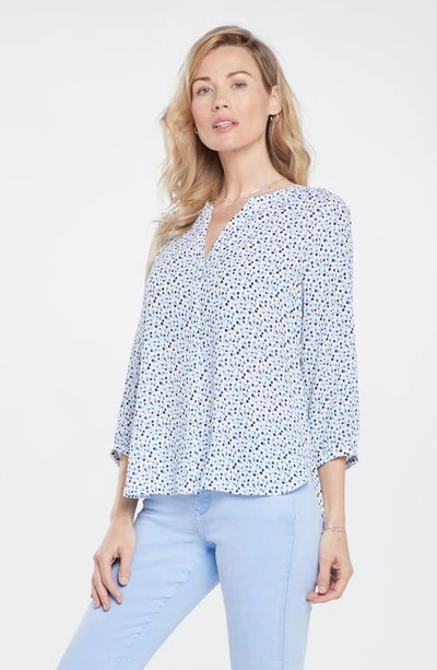 Shop Nydj High/low Crepe Blouse In Piper Dots