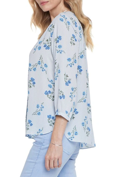 Shop Nydj High/low Crepe Blouse In Riviera Blossoms