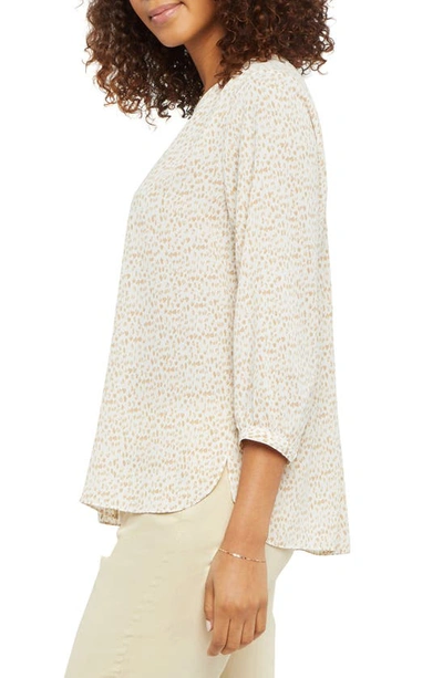 Shop Nydj High/low Crepe Blouse In Joshua Dots