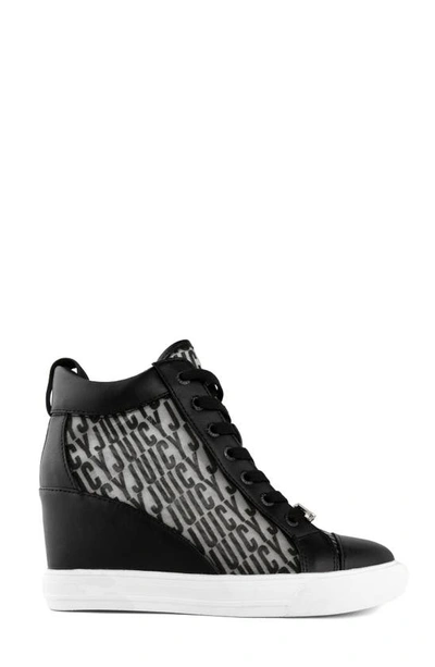 Shop Juicy Couture Jorgia Wedge Sneaker In B-black Smooth/